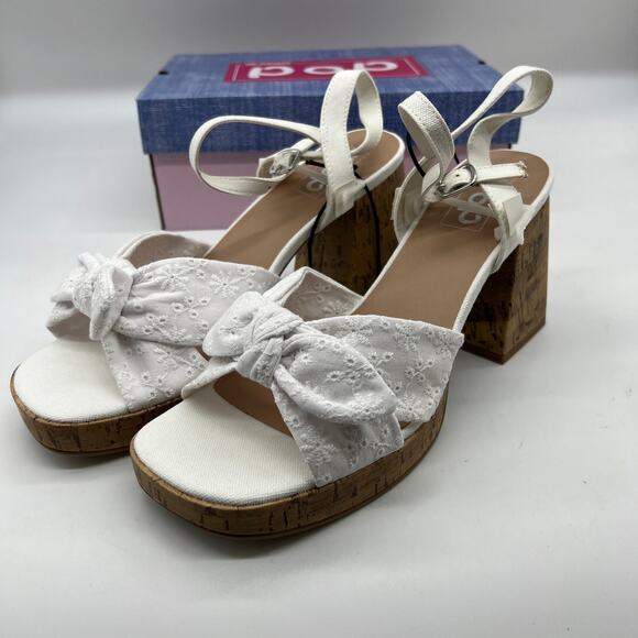 Pop Womens Giving Heeled Sandals White Size 11M - Picture 3 of 10